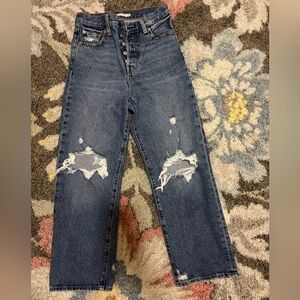 Levi's High Rise Distressed Blue Jeans